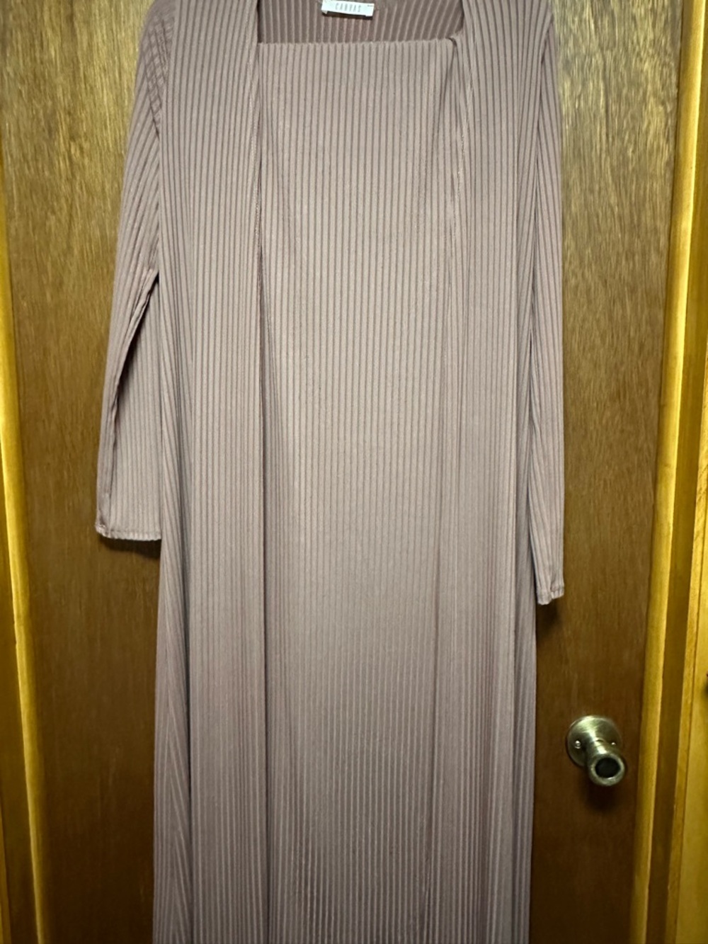 Pink Blush MOCHA Ribbed Sleeveless Dress Cardigan Maternity Set - Picture 3 of 6